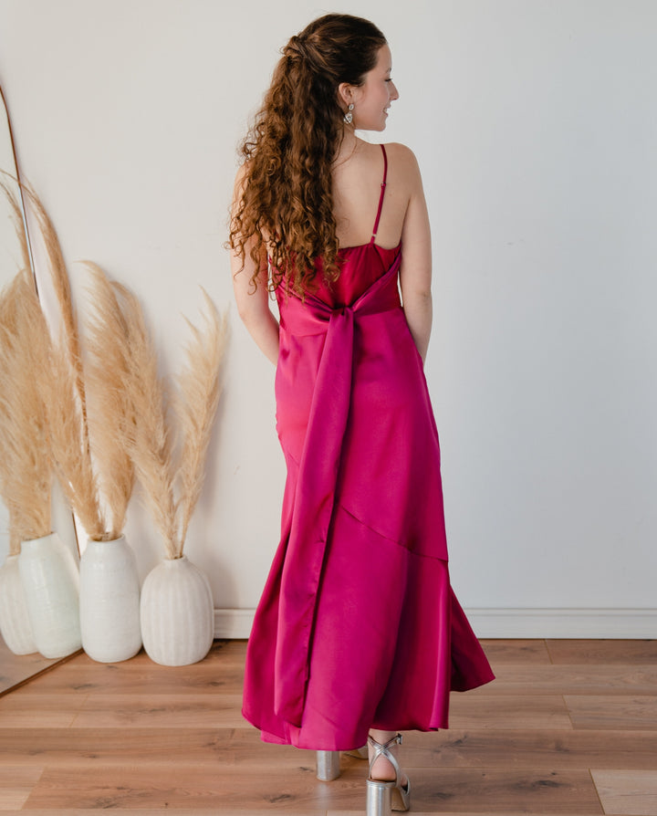 Vestido Midi de Fiesta Manuela Magenta