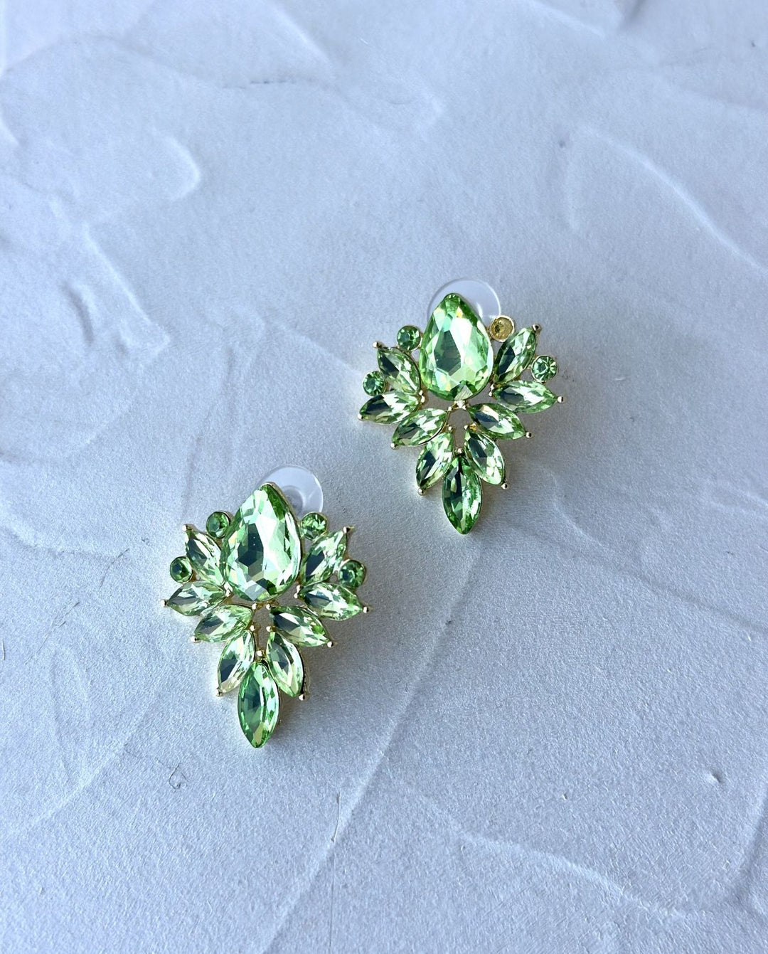 Aros Diana Piedras Verde Claro