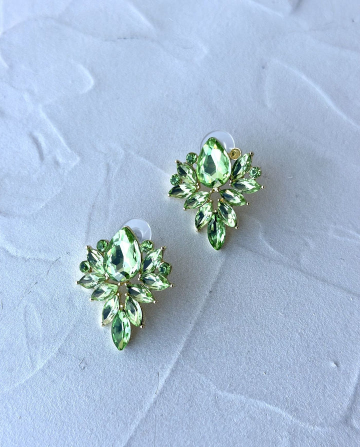 Aros Diana Piedras Verde Claro