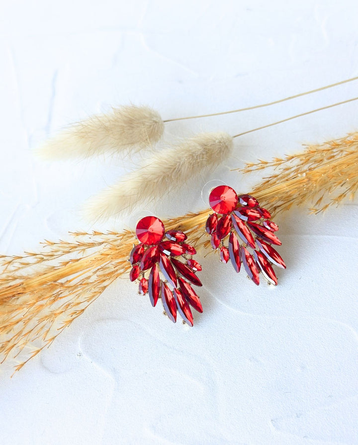 Aros Gabriela Piedras Rojo
