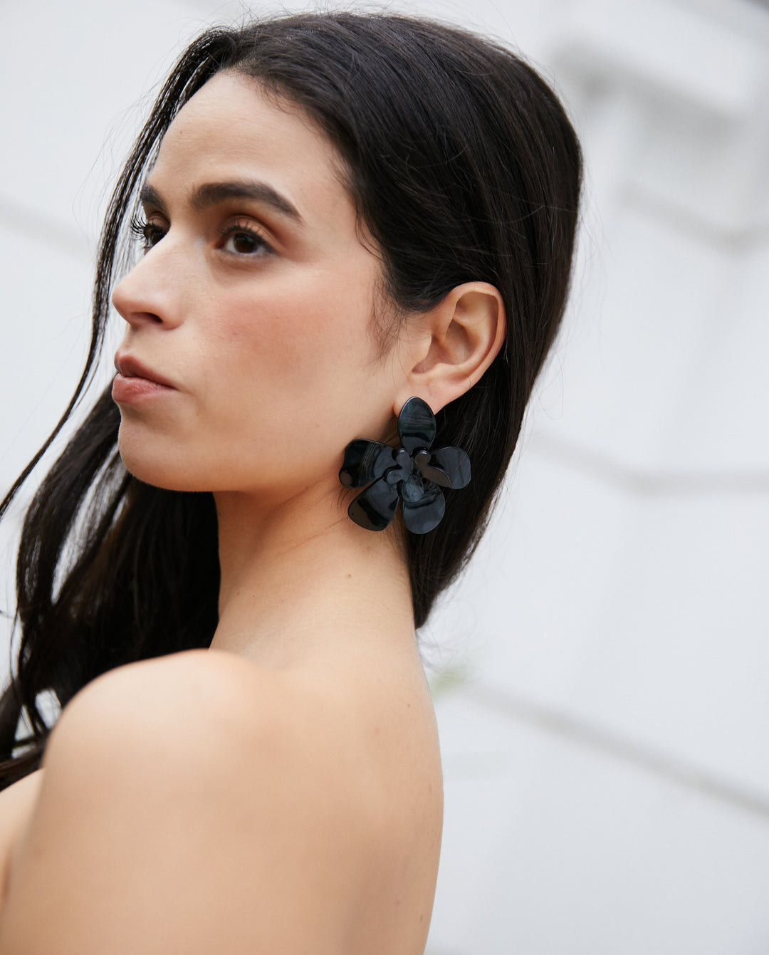 Aros Lili Flor Negro