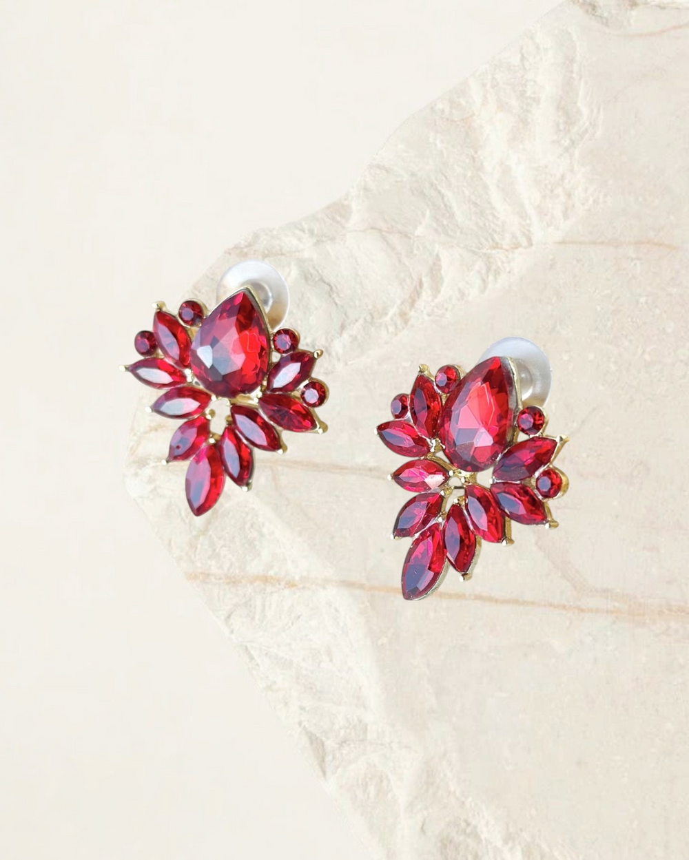Aros diana piedra rojo 2