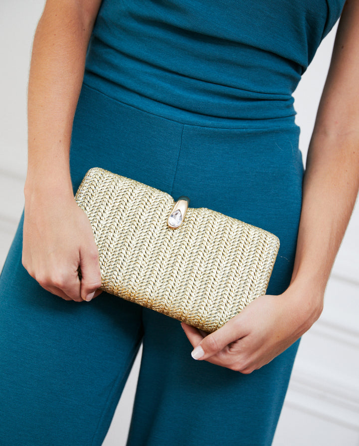 Clutch Isadora Rafia Dorado