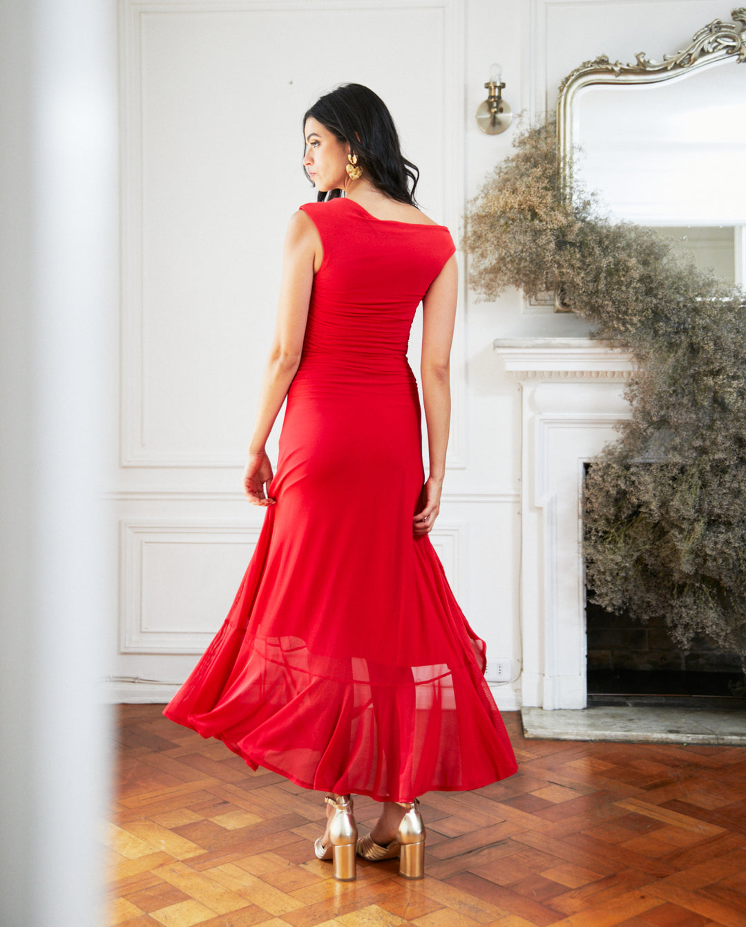 Vestido de Fiesta Muriel Vuelos Rojo