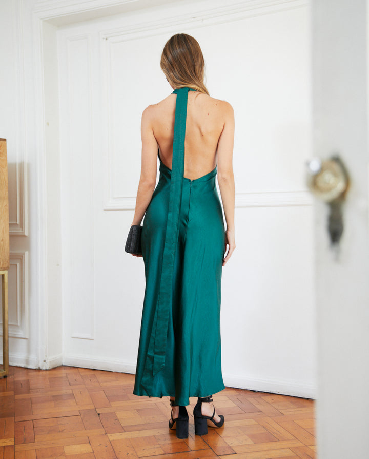 Vestido de Fiesta Candelaria Verde Oscuro