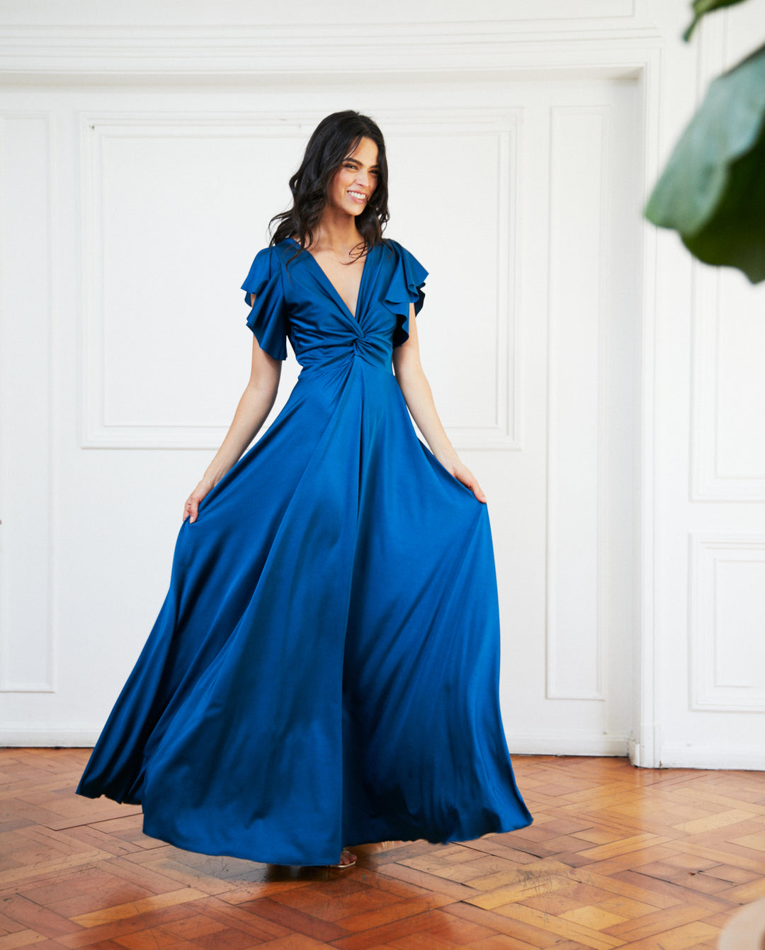 Vestido Largo de Fiesta Vane Turquesa Oscuro