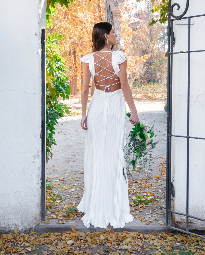 VESTIDO DE NOVIA LARGO SEÚL BLANCO