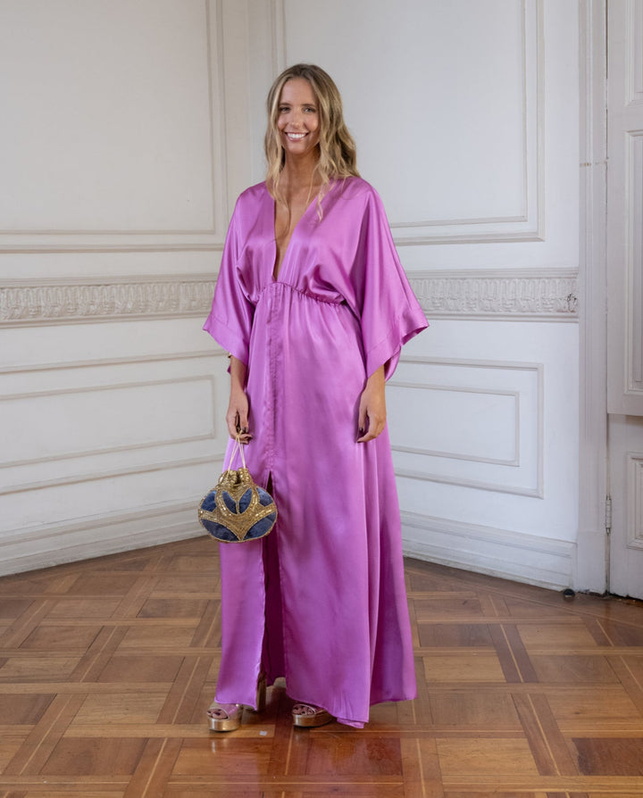 Vestido de Fiesta Pola Satín Lila