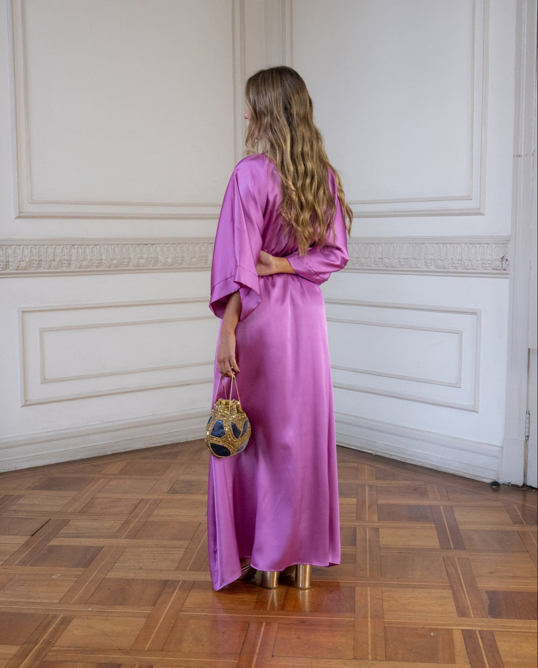 Vestido de Fiesta Pola Satín Lila