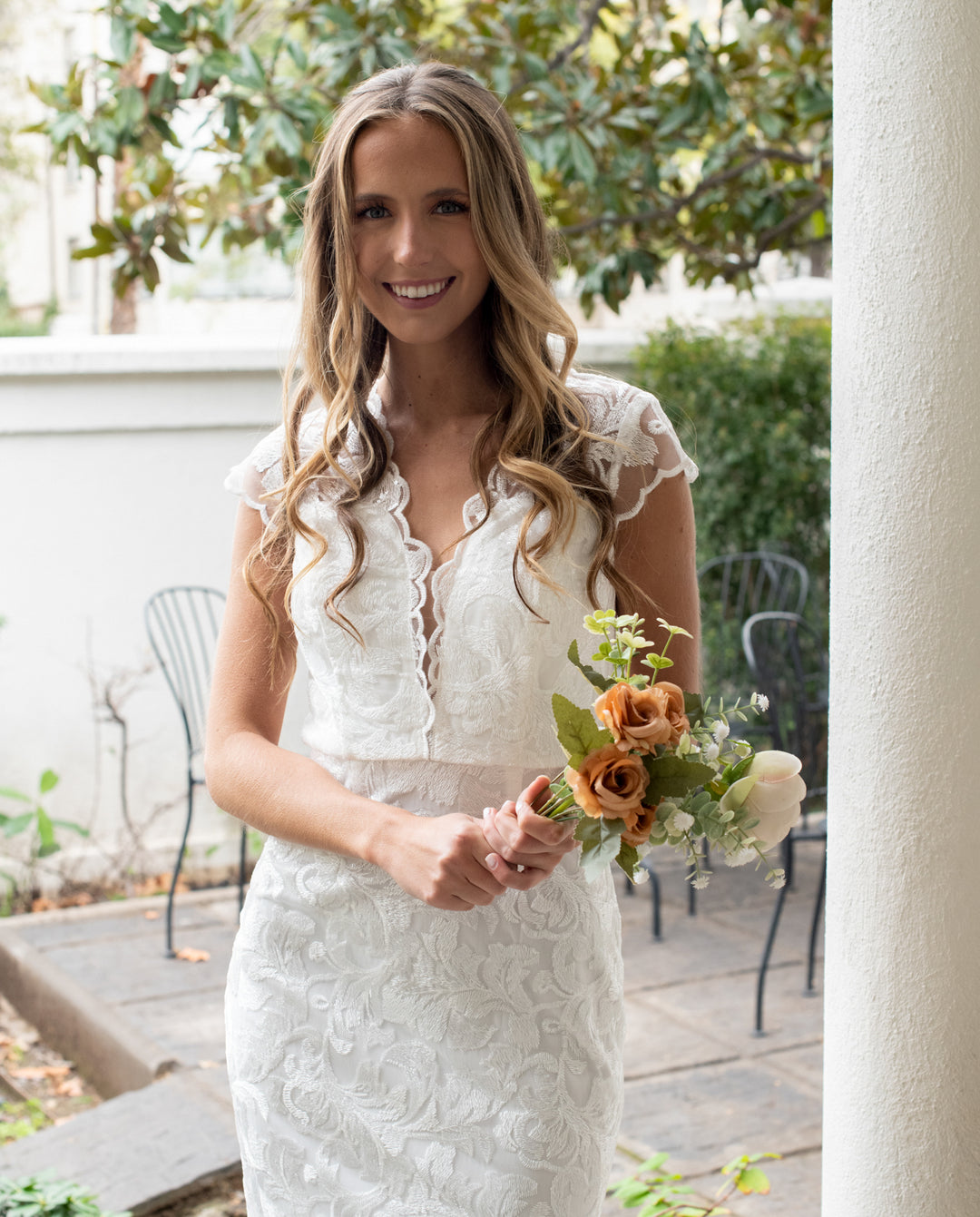 Vestido Midi de Novia Piera Blanco