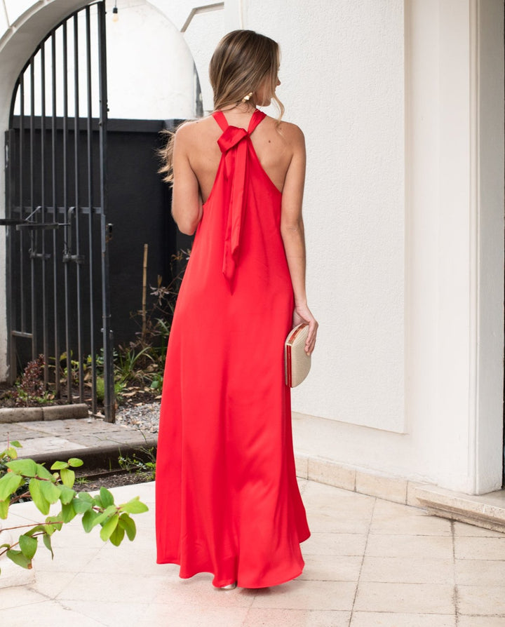 Vestido Largo de Fiesta Pamplona Rojo