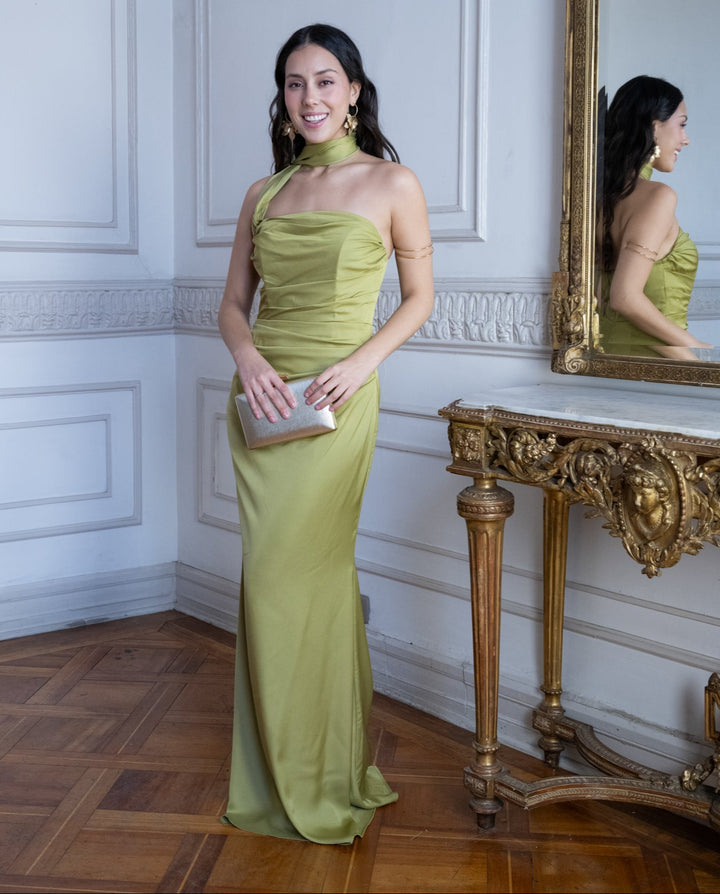 Vestido de Fiesta Paloma Verde Limón