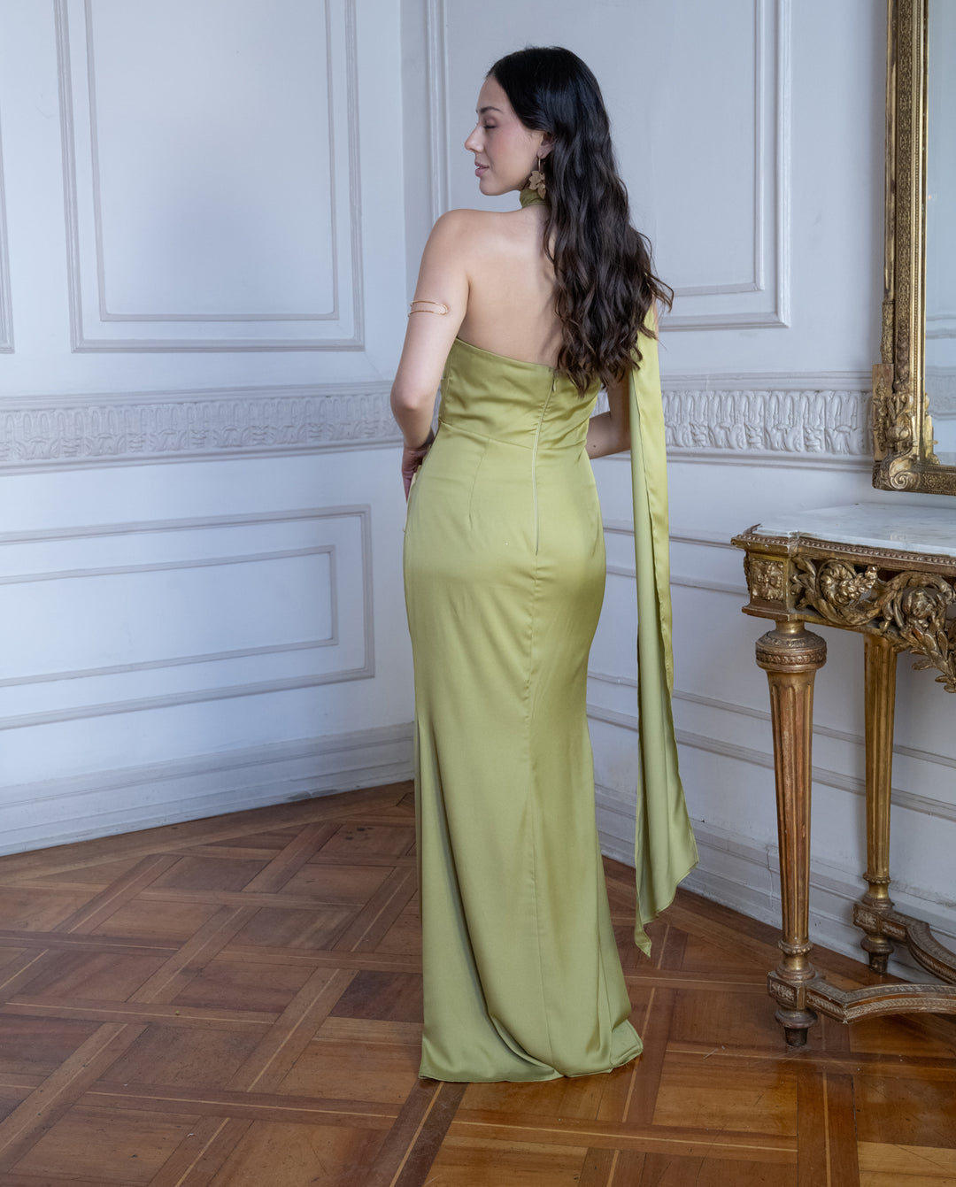 Vestido de Fiesta Paloma Verde Limón