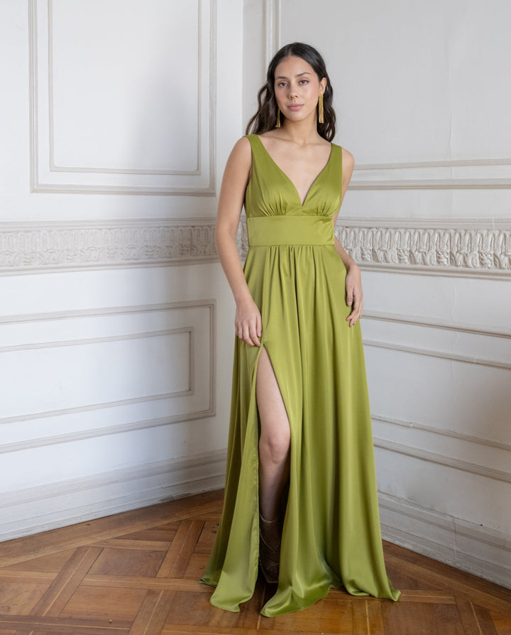 Vestido de Fiesta Versalles Verde Limón