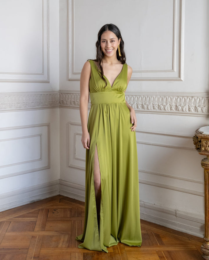 Vestido de Fiesta Versalles Verde Limón