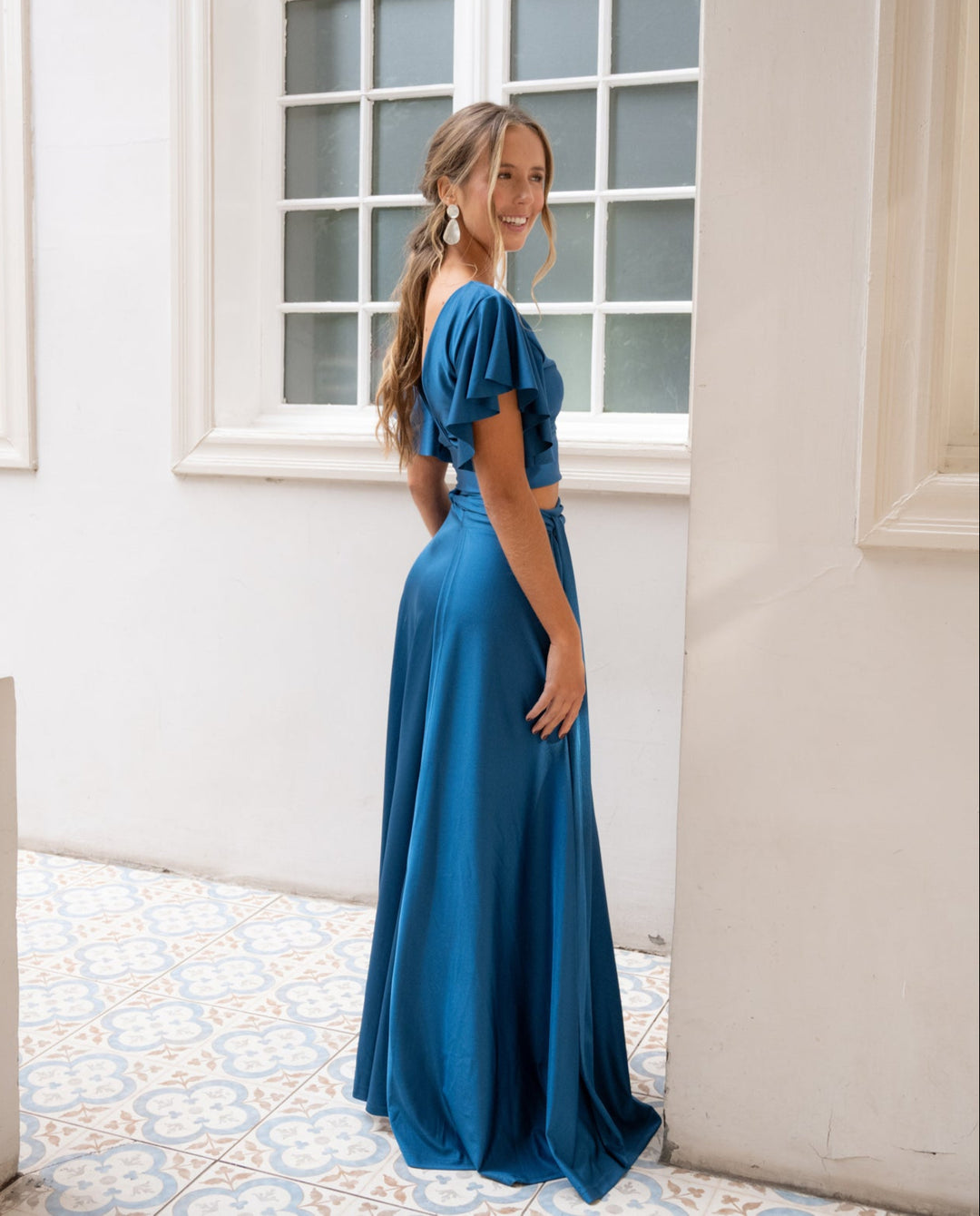 Conjunto Fiesta Isa Lycra Dupont Turquesa Oscuro