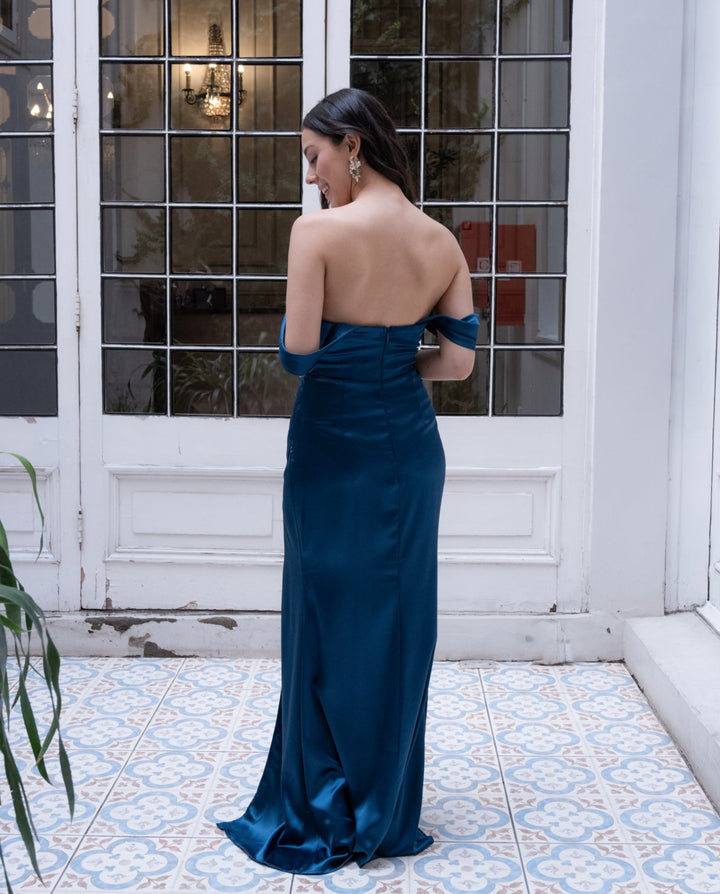 Vestido de Fiesta Mera Corset Turquesa Oscuro
