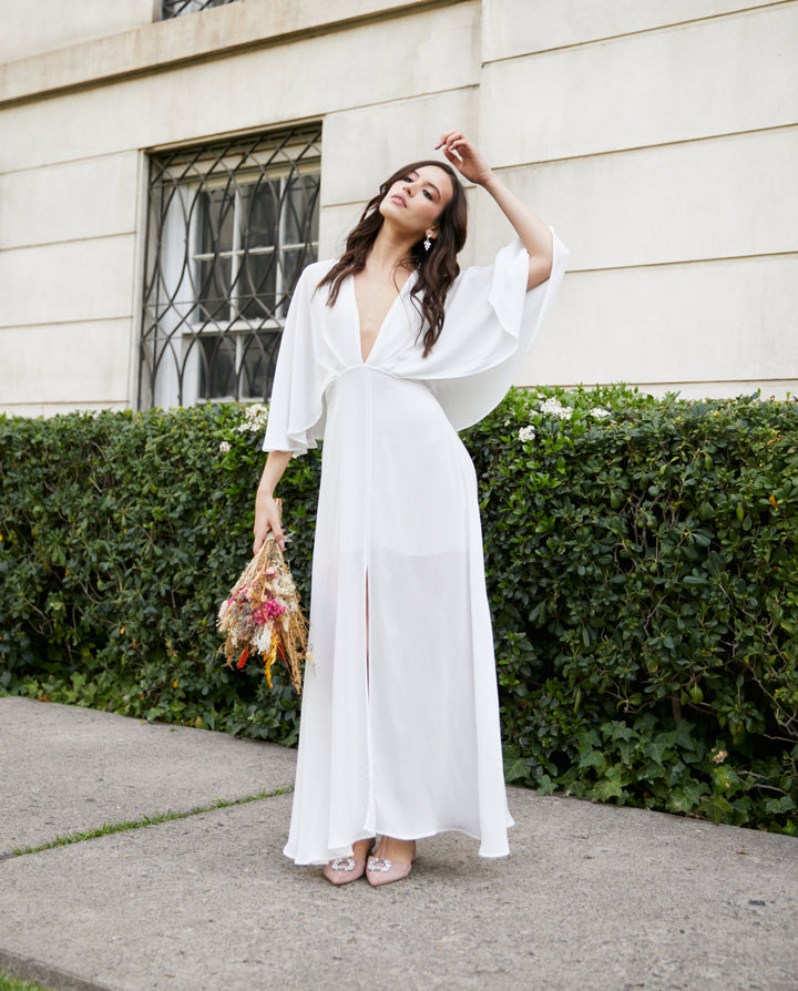 Vestido Largo de Novia Iris Blanco