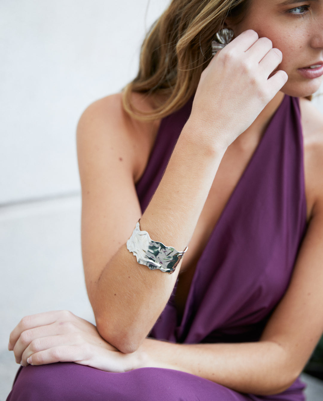 Brazalete Nua Slim Plateado