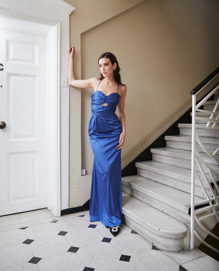 Vestido Largo de Fiesta Zaragoza Azul