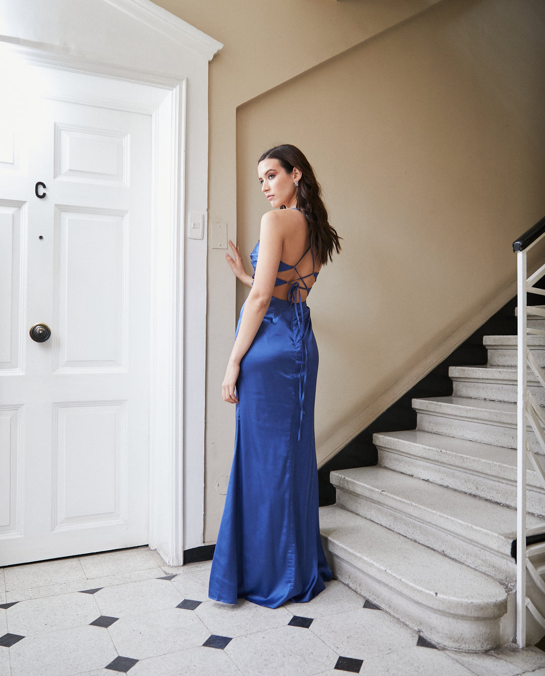 Vestido Largo de Fiesta Zaragoza Azul