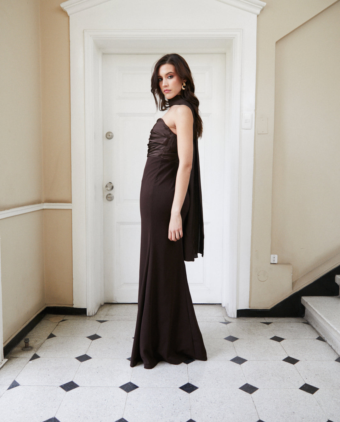 Vestido Largo de Fiesta Alicante Chocolate