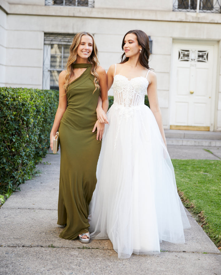 Vestido Largo de Fiesta Anastasia Verde Olivo