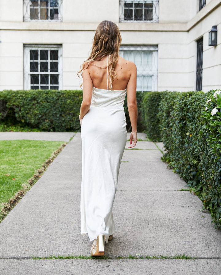 Vestido Largo de Fiesta Nala Ivory