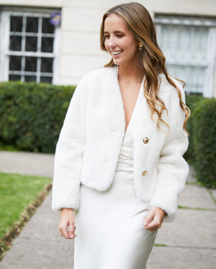 Vestido Largo de Fiesta Nala Ivory