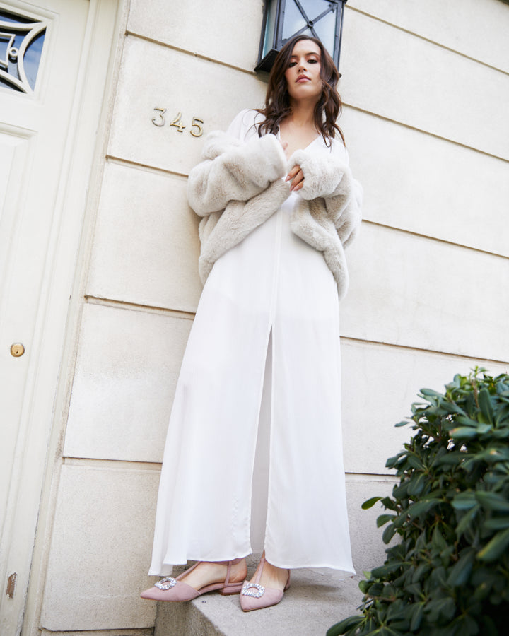 Vestido Largo de Novia Iris Blanco