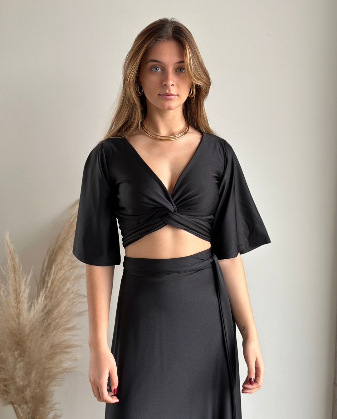 CROP TOP JESU LYCRA DUPONT NEGRO