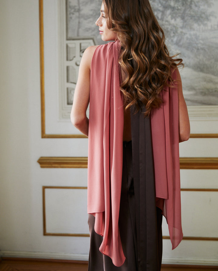 Pañuelo Antonia Gasa Palo Rosa