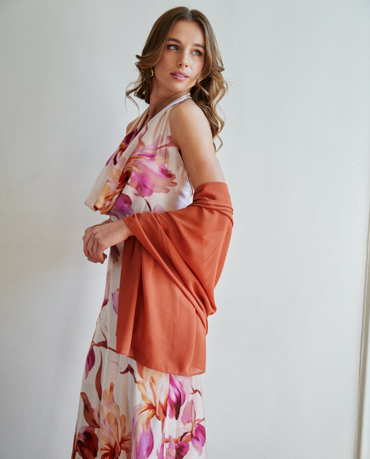 Pañuelo Antonia Gasa Terracota