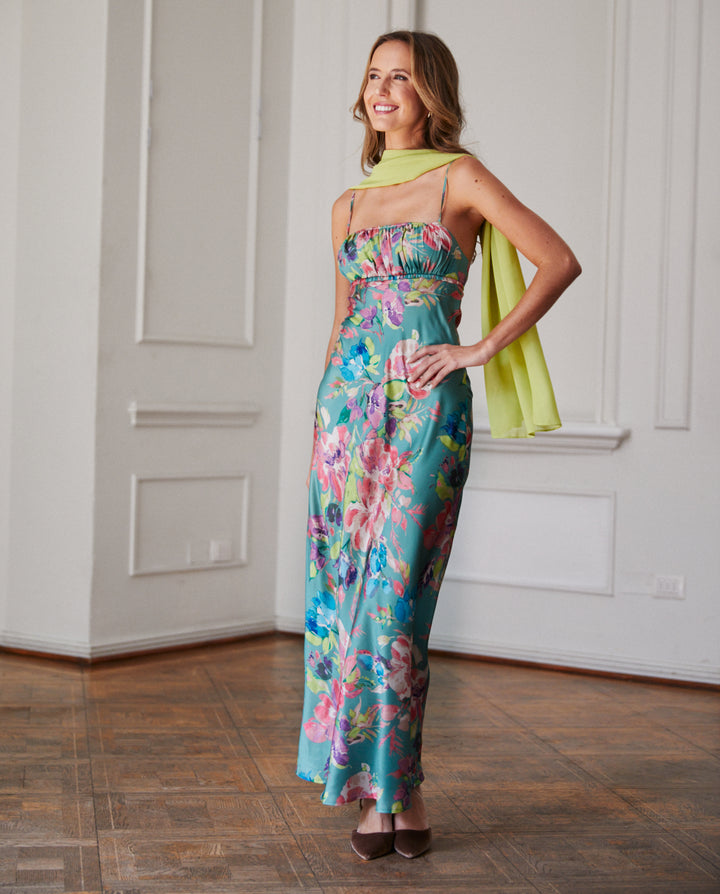 Pañuelo Antonia Gasa Verde Limón