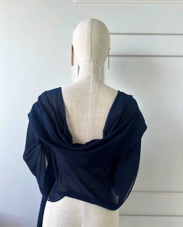 Maxi Pañuelo Antonia Gasa Azul Oscuro
