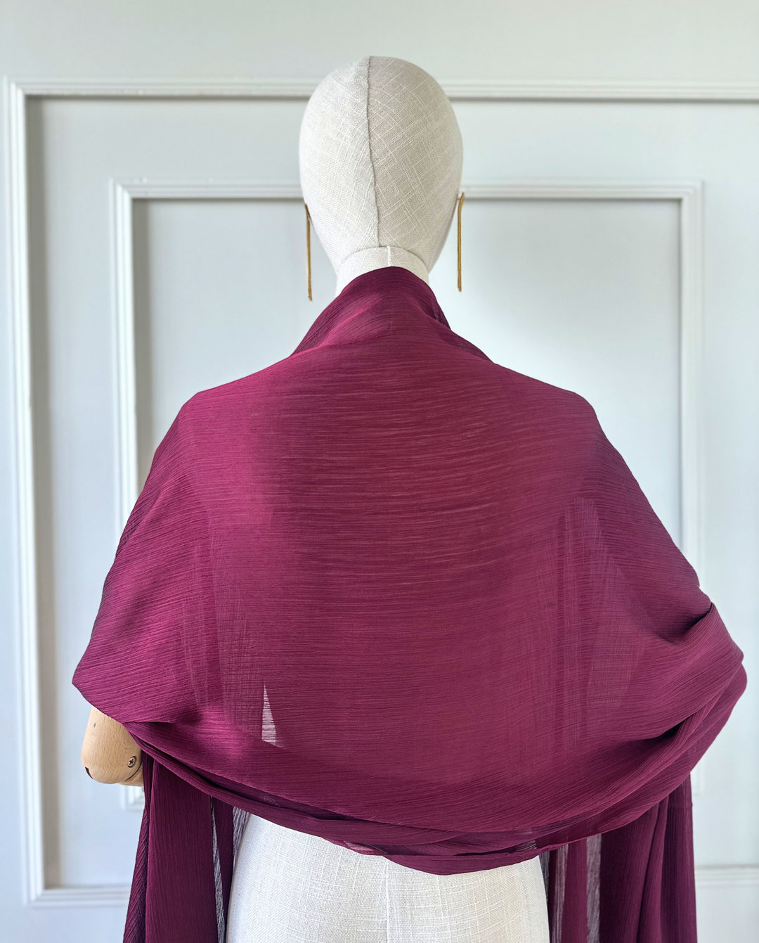 Pañuelo Antonia Satín Plisado Burdeo