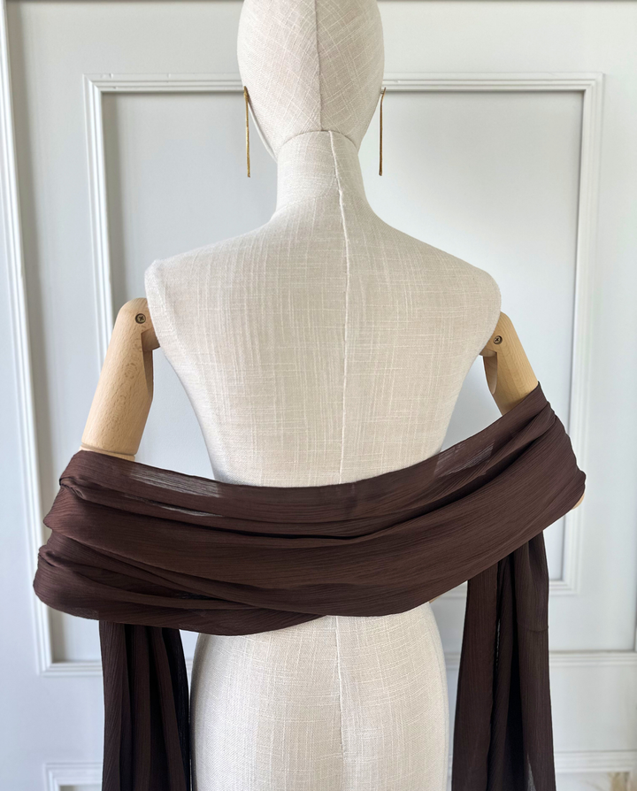 Pañuelo Antonia Satín Plisado Chocolate