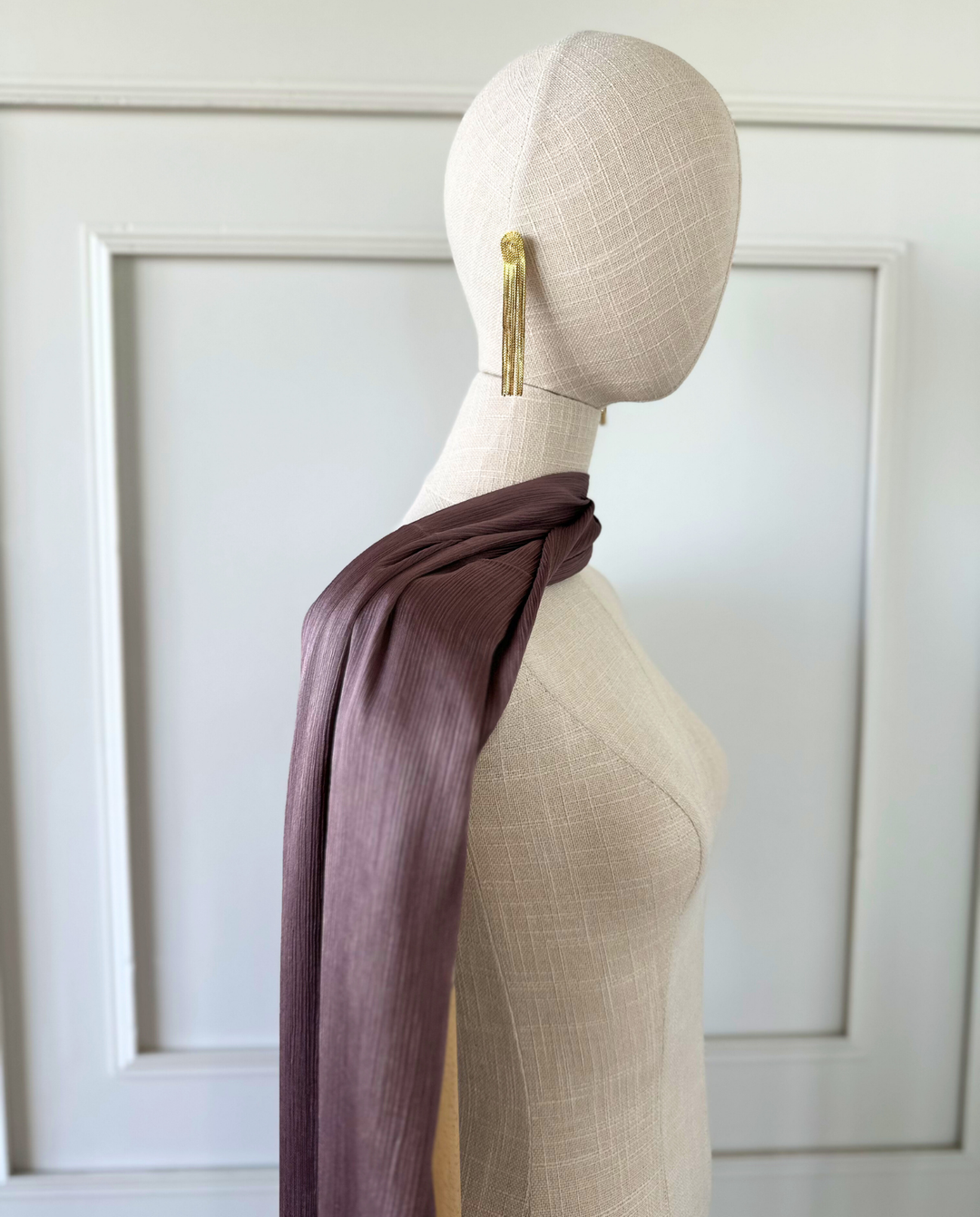 Pañuelo Antonia Satín Plisado Malva