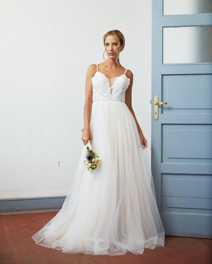 Vestido Largo de Novia Soleil Nude