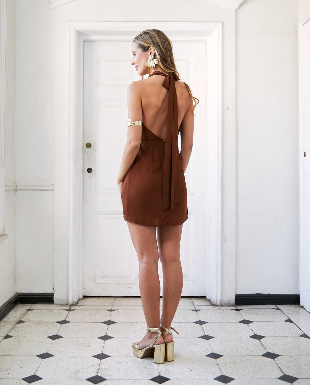 Vestido Corto de Fiesta Estocolmo Chocolate