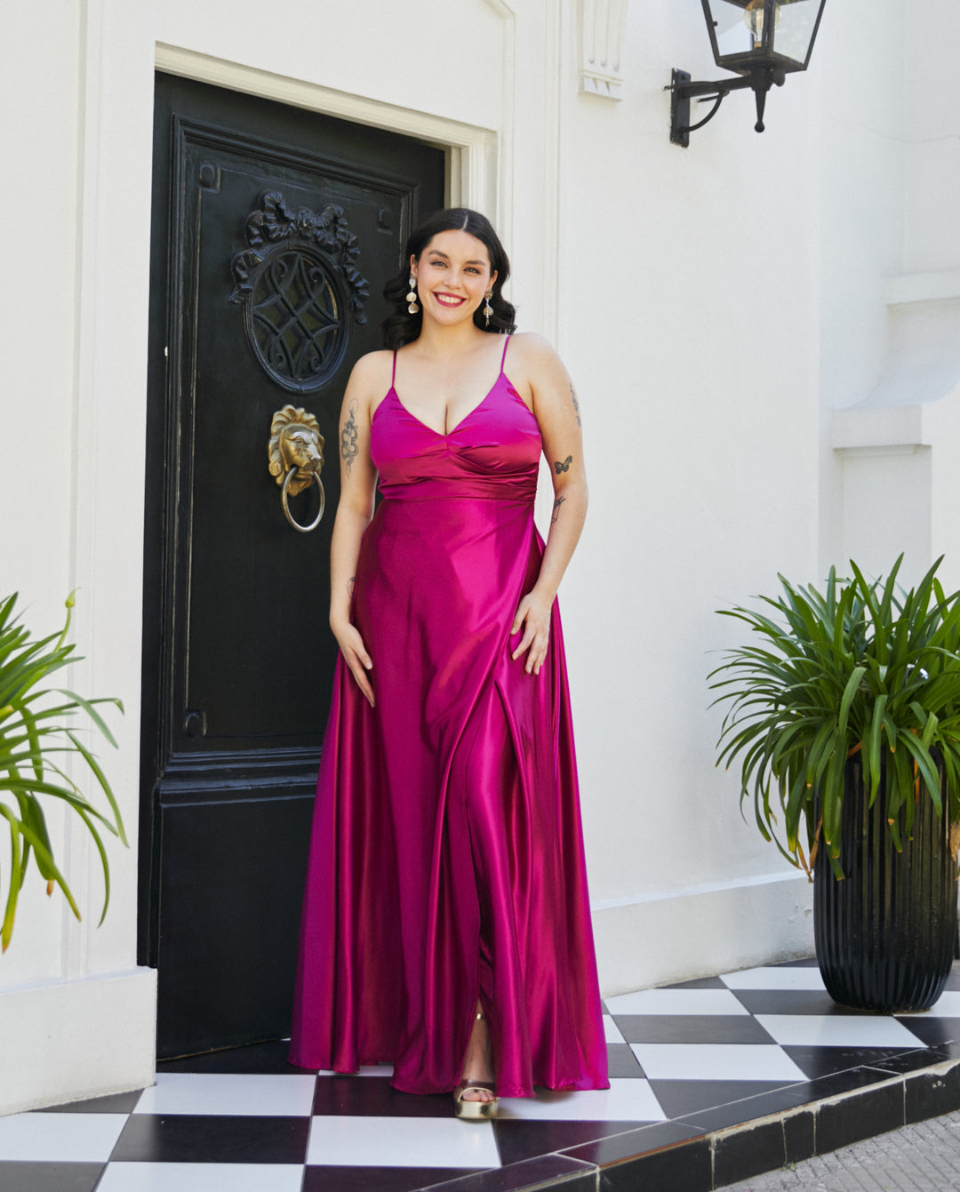 Vestido Largo de Fiesta Amaris Magenta