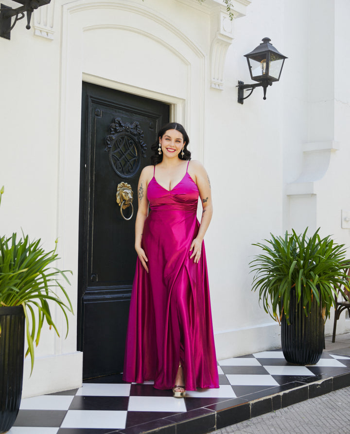 Vestido Largo de Fiesta Amaris Magenta
