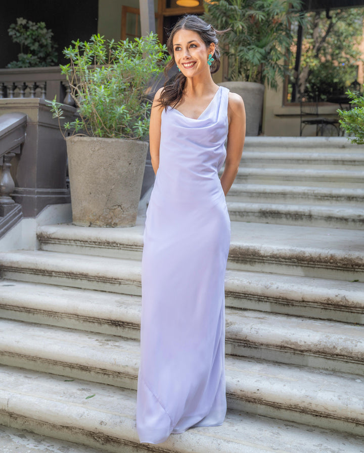 Vestido Largo de Fiesta Amelisse Lila