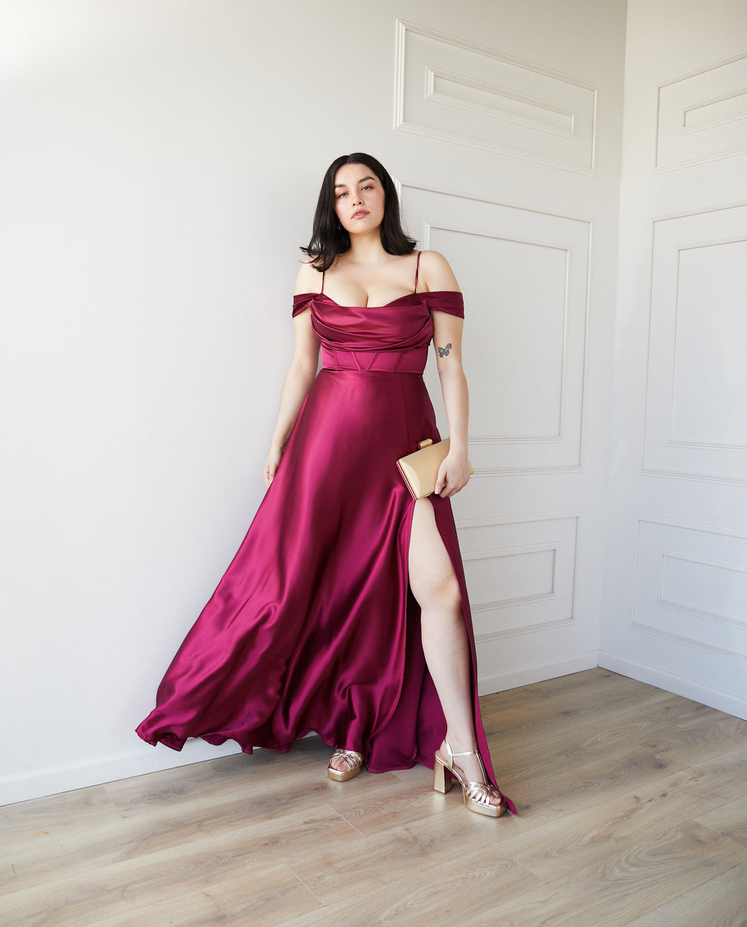 Vestido Largo de Fiesta Atenea Corset Cherry