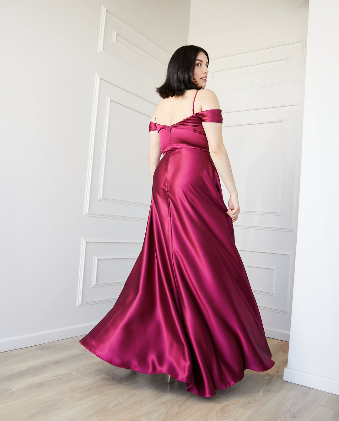 Vestido Largo de Fiesta Atenea Corset Cherry