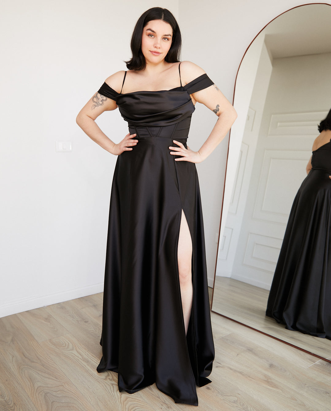 Vestido Largo de Fiesta Atenea Corset Negro