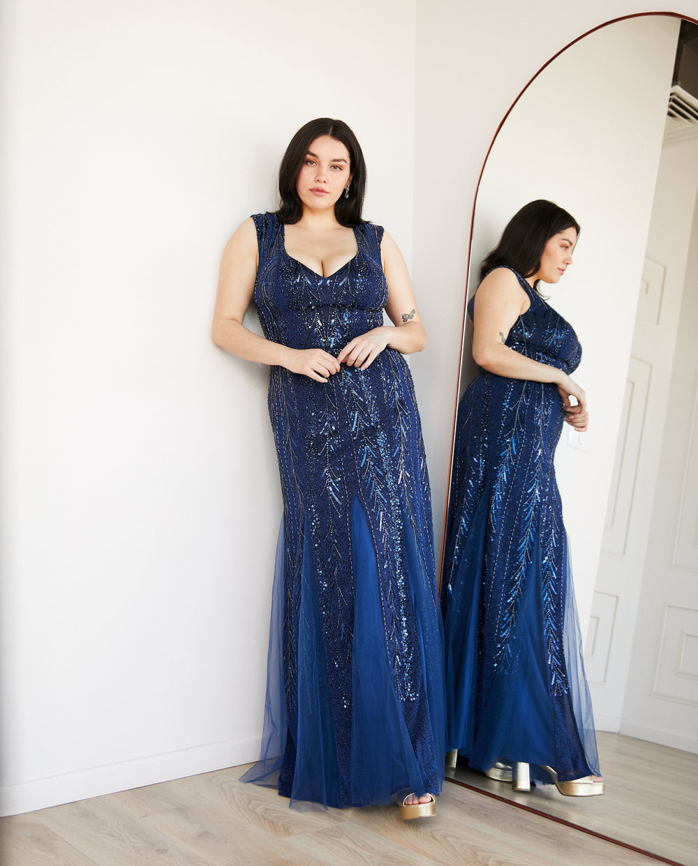 Vestido Largo de Fiesta Burgos Azul