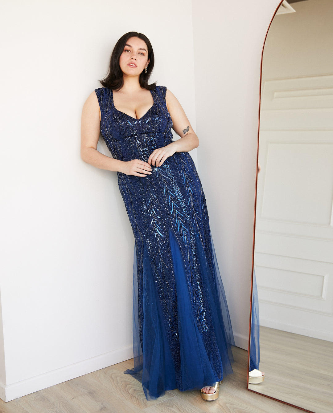 Vestido Largo de Fiesta Burgos Azul