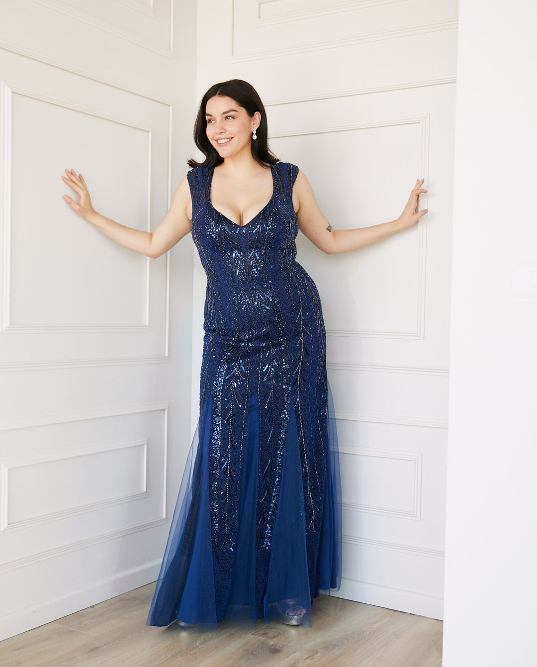 Vestido Largo de Fiesta Burgos Azul