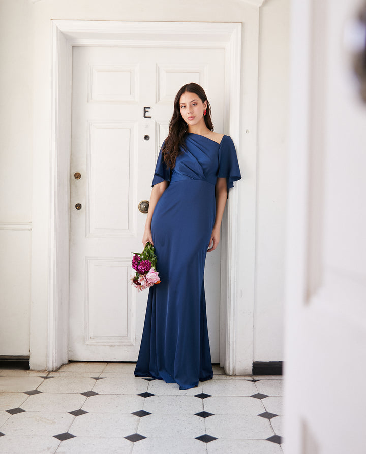 Vestido Largo de Fiesta Carolina Azul